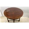Image 5 : Antique Round Side Table with Barley Twist Legs, 22 x 21"