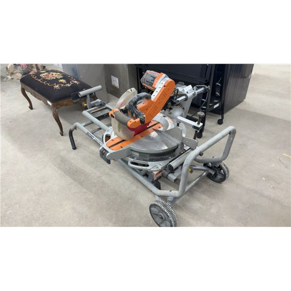 Ridgid 12" Dual Bevel Sliding Compound Mitre Saw with MS-UV Mobile Miter Saw Stand