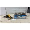 Image 1 : DeWalt Corded Drill and Custom Aluminum Diamond Plate Hardware Organizer with Fasteners