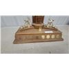 Image 4 : Vintage Curling Trophy with Gold-Tone Figural Toppers and Engraving Plates on Wood Base 23" Tall