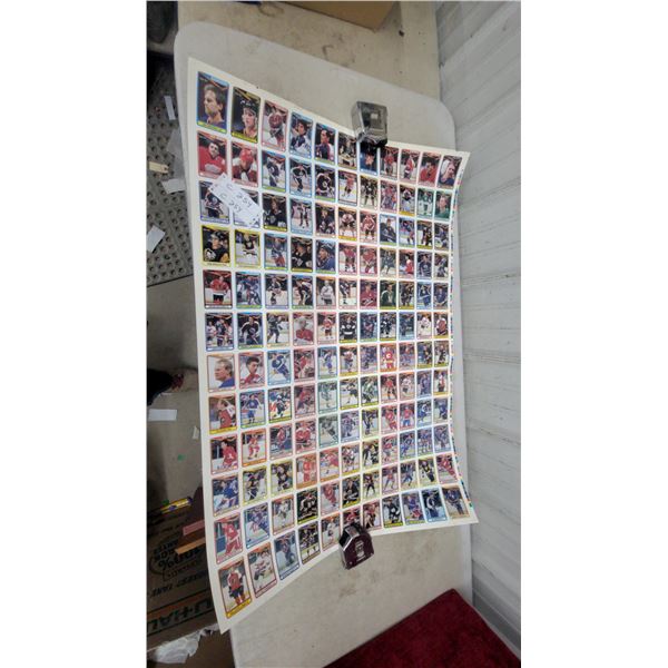 1990-91 O-Pee-Chee NHL Hockey Uncut Card Sheet 5x