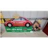 Image 1 : Sears Win a New Beetle Contest and Barq's Root Beer Advertising Display Signs Cardboard