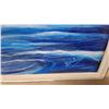 Image 3 : S. Holmes Original Oil Painting of Blue Marlin Leaping from Ocean, Framed 33 x 45"