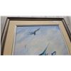 Image 4 : S. Holmes Original Oil Painting of Blue Marlin Leaping from Ocean, Framed 33 x 45"