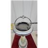 Image 2 : Vintage Art Deco Chrome and Onyx Floor Standing Ashtray with Ornate Handle