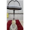 Image 3 : Vintage Art Deco Chrome and Onyx Floor Standing Ashtray with Ornate Handle