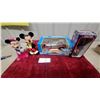 Image 1 : Burago Disney Collection Goofy Mercedes-Benz SSKL 1/18 Scale, Mickey and Minnie Figures, and Spidy