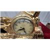 Image 3 : United Brass Figural Mantel Clock with Cherub and Fence Design