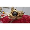 Image 6 : United Brass Figural Mantel Clock with Cherub and Fence Design