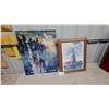 Image 1 : Framed Statue of Liberty Watercolor Print and Delta Air Lines New York Poster Biggest 21 x 27"