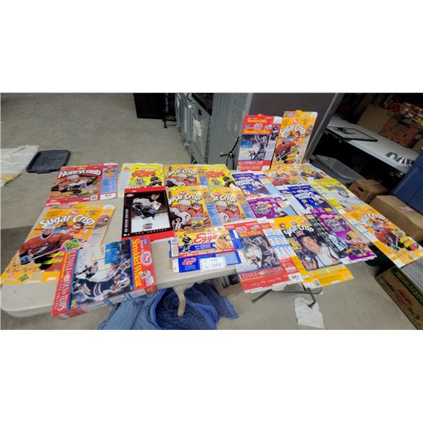 Collection of Vintage NHL Hockey Player Cereal Boxes, Wayne Gretzky and More
