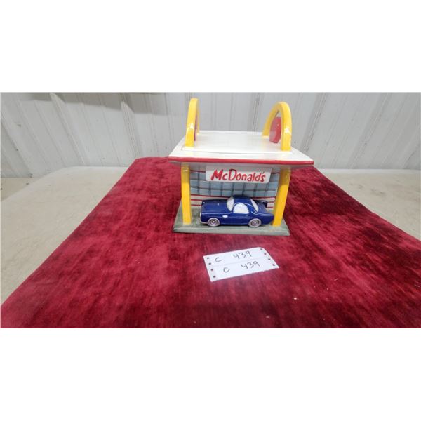 McDonald's Restaurant Ceramic Cookie Jar with Golden Arches and Speedee Figure