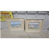 Image 1 : Pair of Framed Watercolor Landscape Paintings Signed E.B. De Takery 14 x 18"