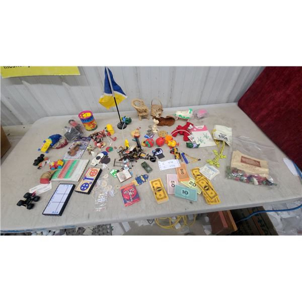 Vintage Toys, Monopoly Money, Game Pieces, Figurines, and More Vintage and Modern Mix