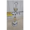 Image 1 : Vintage Chrome Art Deco Smoking Stand with Clock and Onyx Accents