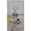 Image 2 : Vintage Chrome Art Deco Smoking Stand with Clock and Onyx Accents