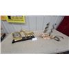 Image 1 : Vintage Brass Horse Mantel Clock and Ceramic Ship Television Lamp