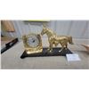 Image 4 : Vintage Brass Horse Mantel Clock and Ceramic Ship Television Lamp