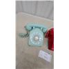 Image 2 : Two Vintage Rotary Dial Telephones, Aqua and Red