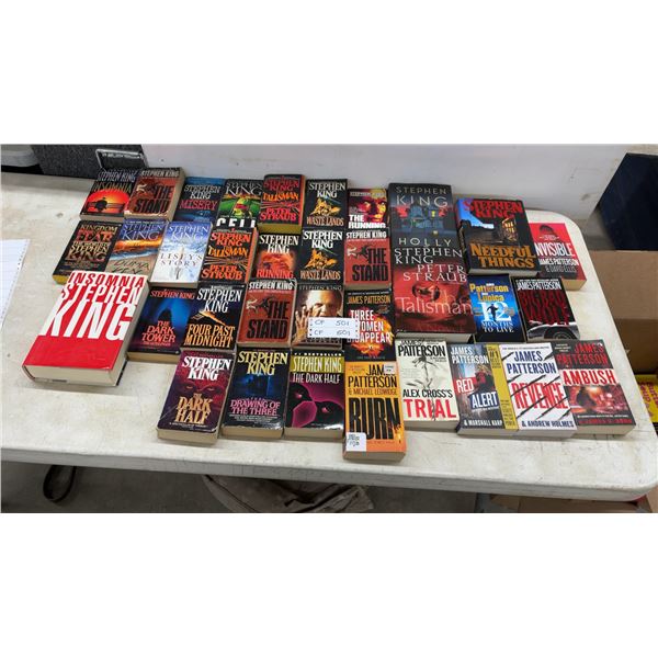 34 Novels, Mostly Stephen King and Some James Patterson