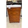 Image 1 : Vintage Maple Four-Drawer Chest of Drawers with Wood Pulls 30 x 19 x 43