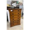 Image 1 : Mission Style Oak Six-Drawer Tallboy Chest with Ring Pulls 36 x 17-1/2 x 51