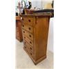 Image 2 : Mission Style Oak Six-Drawer Tallboy Chest with Ring Pulls 36 x 17-1/2 x 51