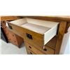 Image 3 : Mission Style Oak Six-Drawer Tallboy Chest with Ring Pulls 36 x 17-1/2 x 51