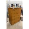 Image 1 : Oak Gentleman's Chest with Cabinet and Brass Drawer Pulls 20 x 39 x 53