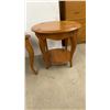 Image 6 : Pair of Pine End Tables with Plank Tops and Cabriole Legs, Round Table 27 x 24, Rectangle Table 27