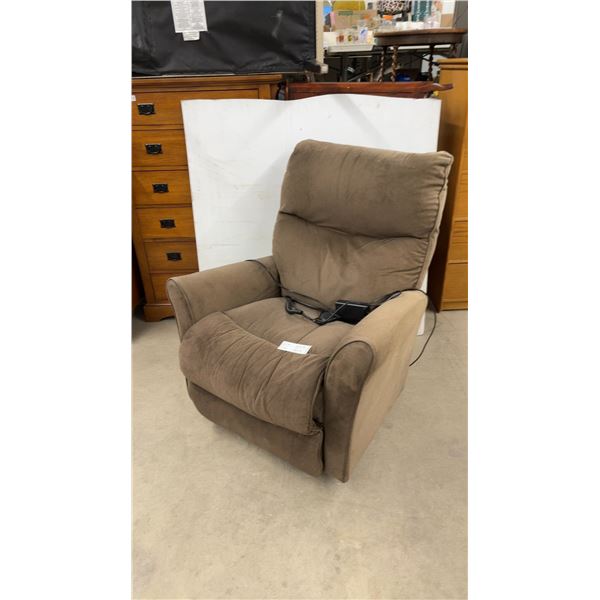 LaZboy Power Lift Recliner Chair with Remote Control, Brown Fabric Upholstery