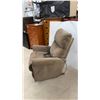 Image 2 : LaZboy Power Lift Recliner Chair with Remote Control, Brown Fabric Upholstery