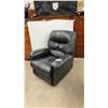 Image 1 : Black Leather Recliner Chair with Manual Lever