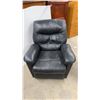 Image 2 : Black Leather Recliner Chair with Manual Lever