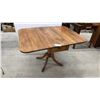 Image 1 : Drop Leaf Pedestal Table with Drawer 36 x 17 x 30