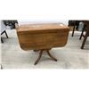 Image 4 : Drop Leaf Pedestal Table with Drawer 36 x 17 x 30