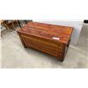 Image 1 : Cedar Chest with Decorative Carved Border and Brass Lock 43 x 20 x 20