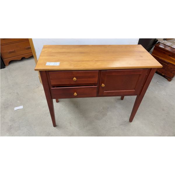Two-Tone Wood Sideboard with Two Drawers and Cabinet Door 42 x 18 x 34