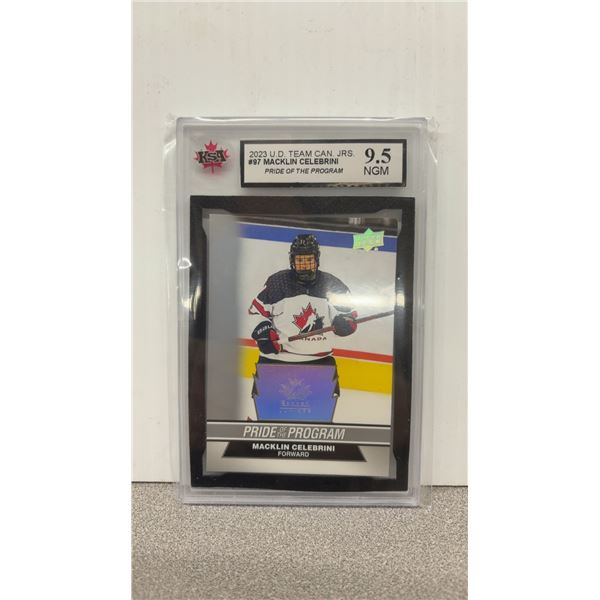 Graded Macklin Celebrini Pre Rookie Card
