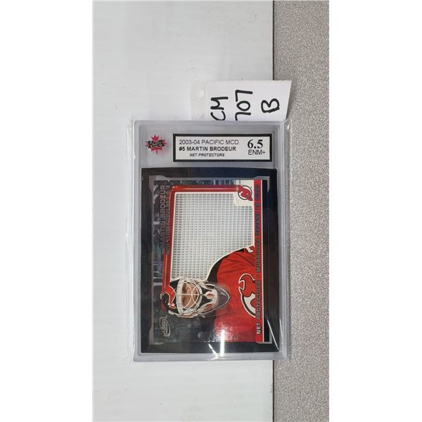 Graded Martin Brodeur Net Protectors Card