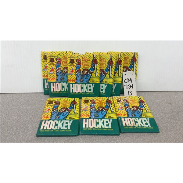 9 Unopened 1990-91 O-Pee-Chee Hockey Packs