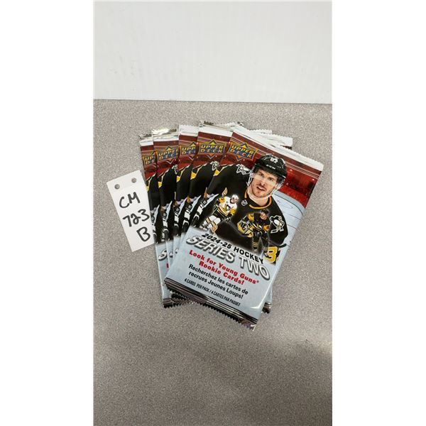 5 Unopened 2024-25 Series 2 Upper Deck Hockey Packs