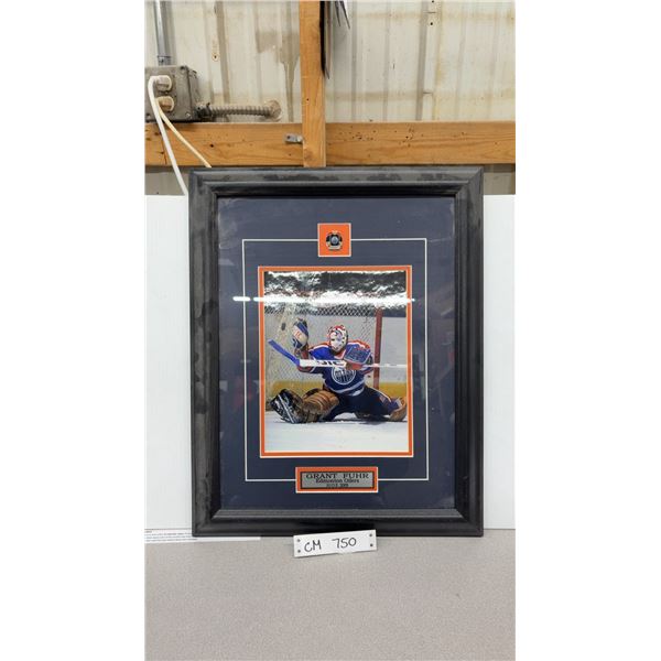 Framed Grant Fuhr Edmonton Oilers Photo
