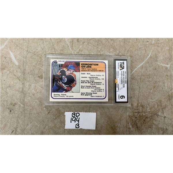 1981 O-Pee-Chee Wayne Gretzky Edmonton Oilers Slabbed Hockey Card