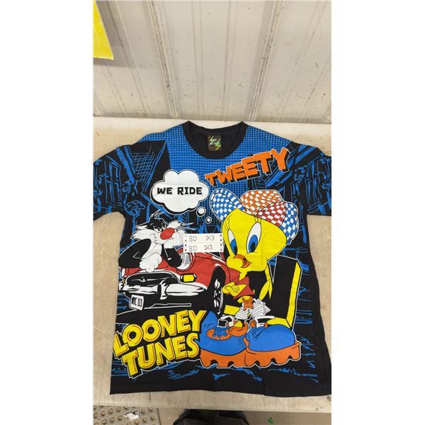 Vintage Looney Tunes All over Print T-Shirt, "The Black" Car Show Theme