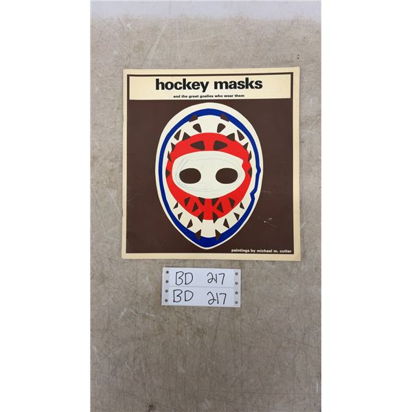 Rare NHL Vintage 1977 Goalie Mask Artwork Book with Color Illustrations Mask Maker Bios/Stories