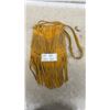 Image 1 : Vintage Buckskin Fringed First Nations Hippie Bag, Measures 17" Including Fringe