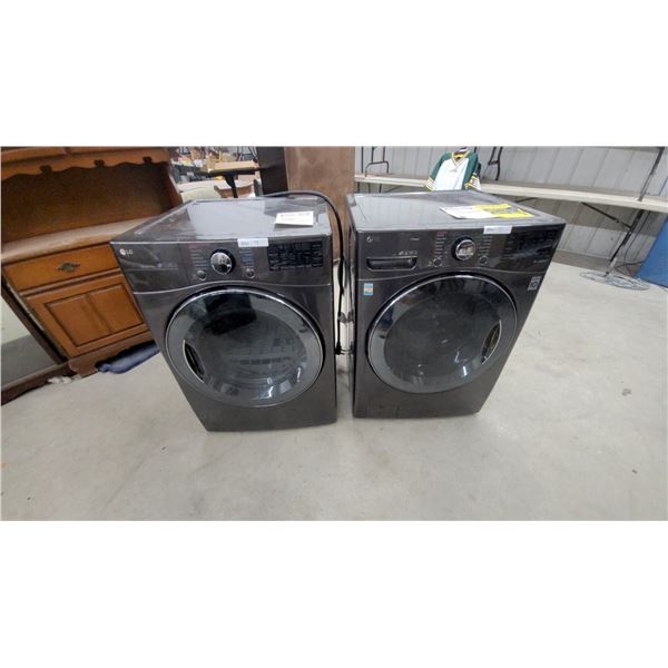 LG Sensor Dry Front-Load Electric Dryer in Black Stainless Steel and LG Washer Set