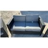 Image 5 : 3-Piece Wicker Patio Furniture Set with Loveseat and Two Armchairs with Gray Cushions