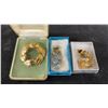 Image 9 : Wooden Jewelry Box with Mirror, Assorted Rings, Necklaces, Earrings, Brooches, and More